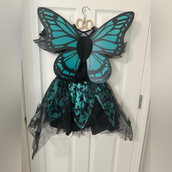 Butterfly Fairy Kids Costume - Teal and Black - Picture 9 of 11